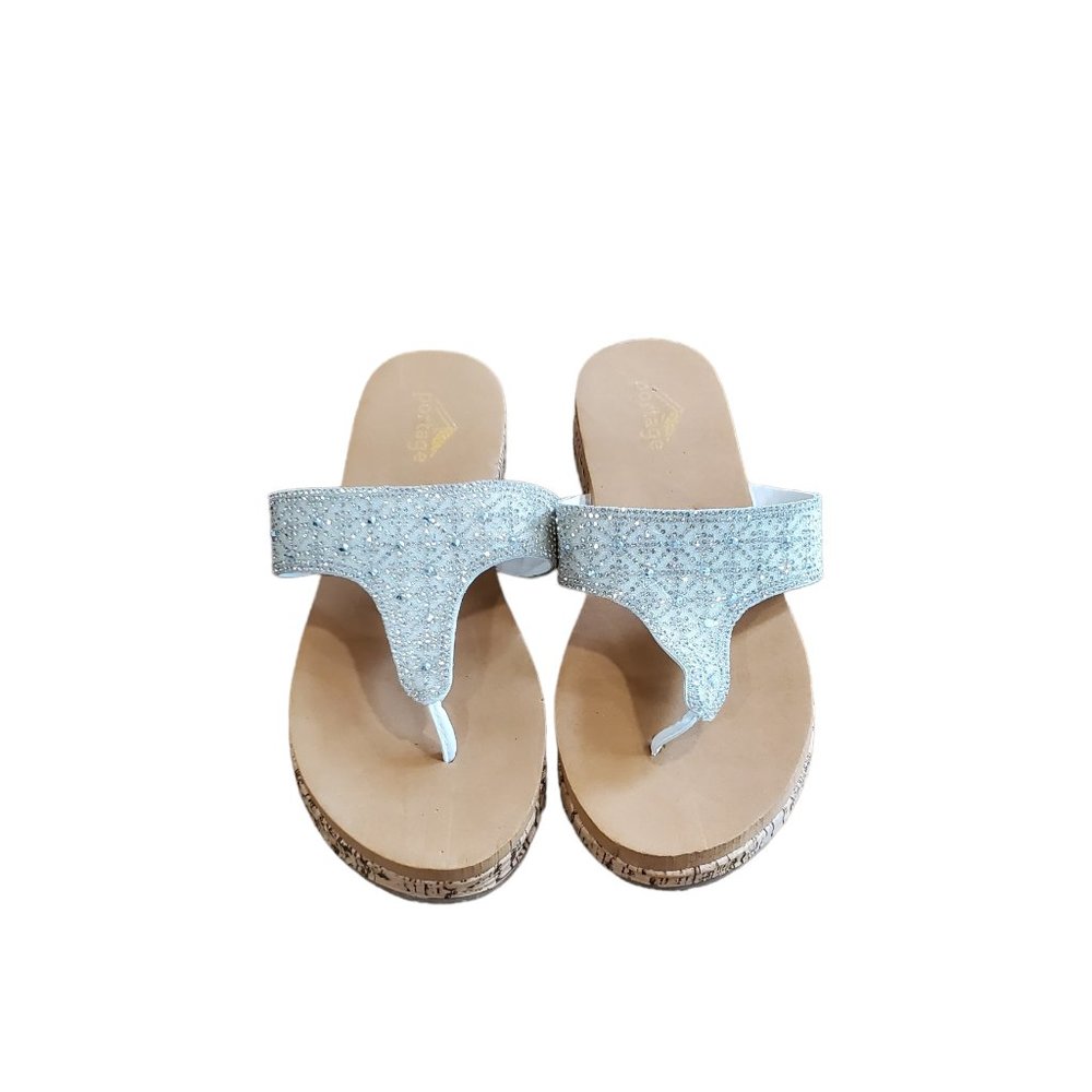 Portage Women's Sparkle Thong Sandals Sz M